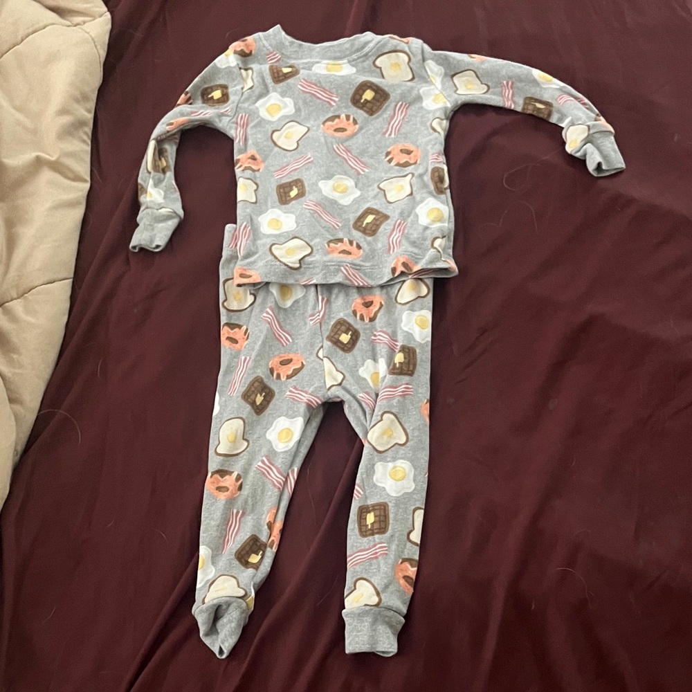 Wonder Nation Gray Breakfast Print Pajama Set
